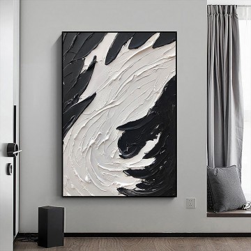  abstrait - Abstrait noir et blanc 08 par Couteau à palette art mural minimalisme